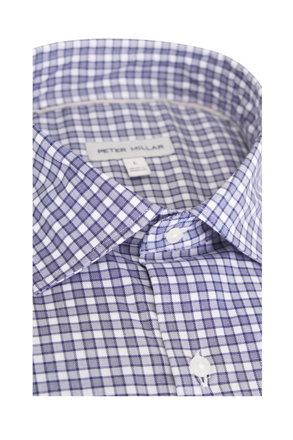 Peter Millar Navy Blue Check Sport Shirt - view 2