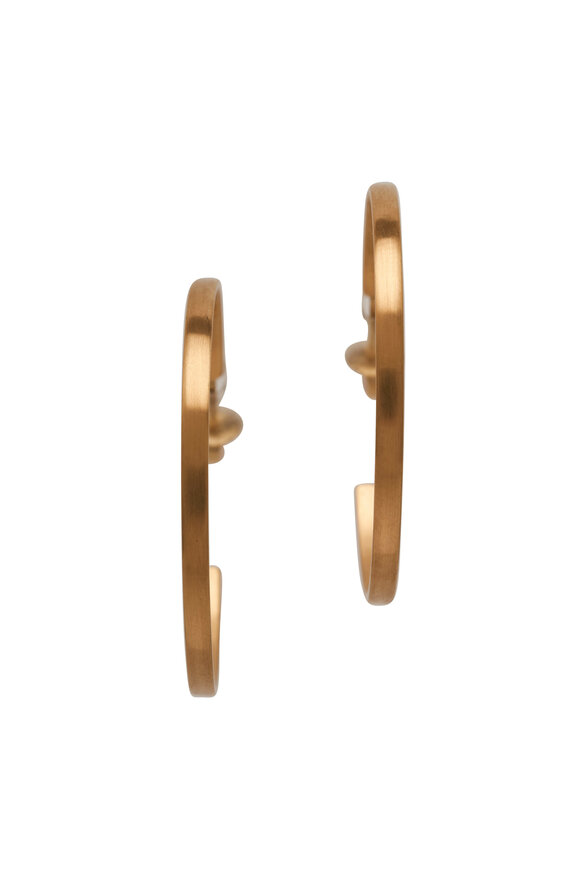 Caroline Ellen 18K Yellow Gold Flat Profile Hoop Earrings