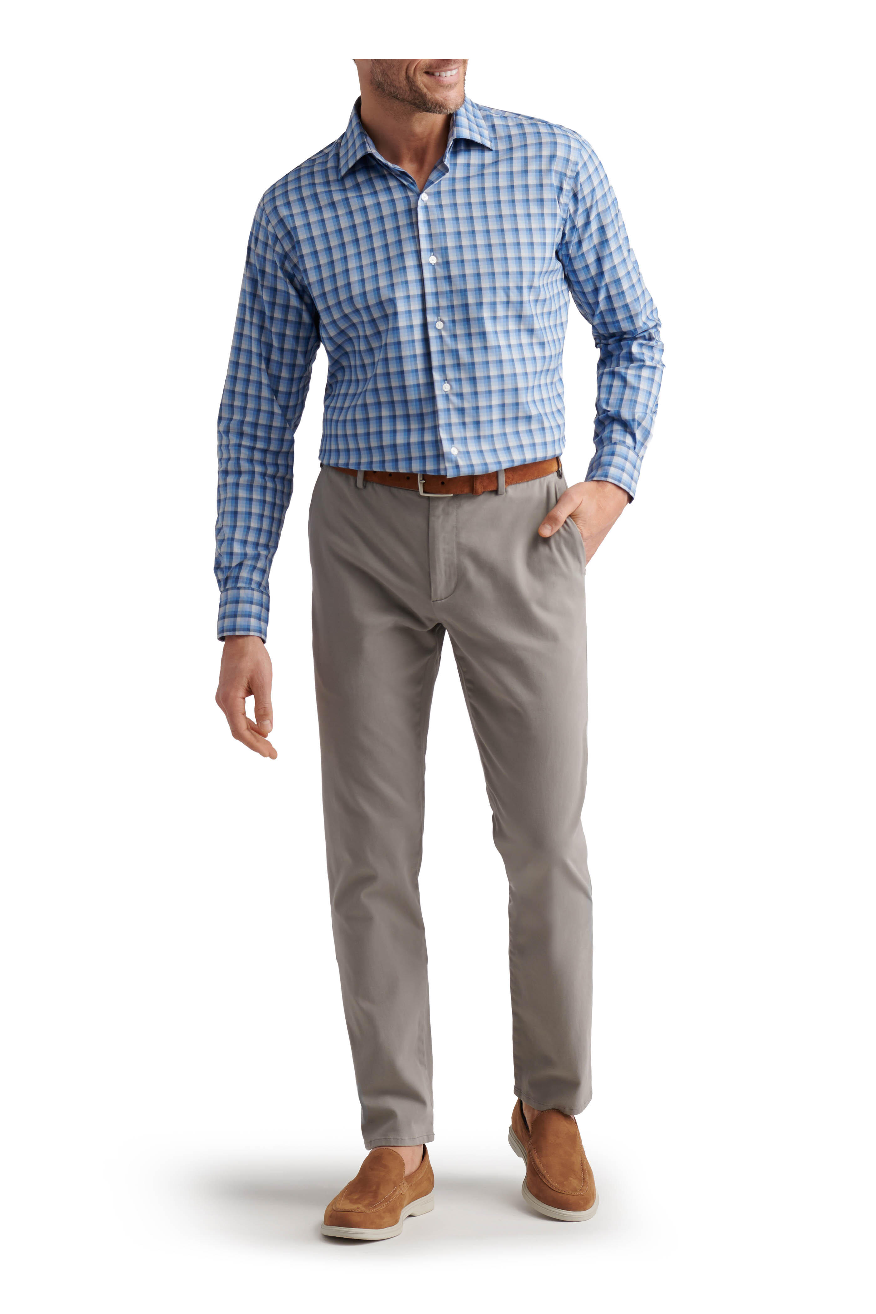 Peter Millar - Signature Sateen Gale Gray Flat Front Pant