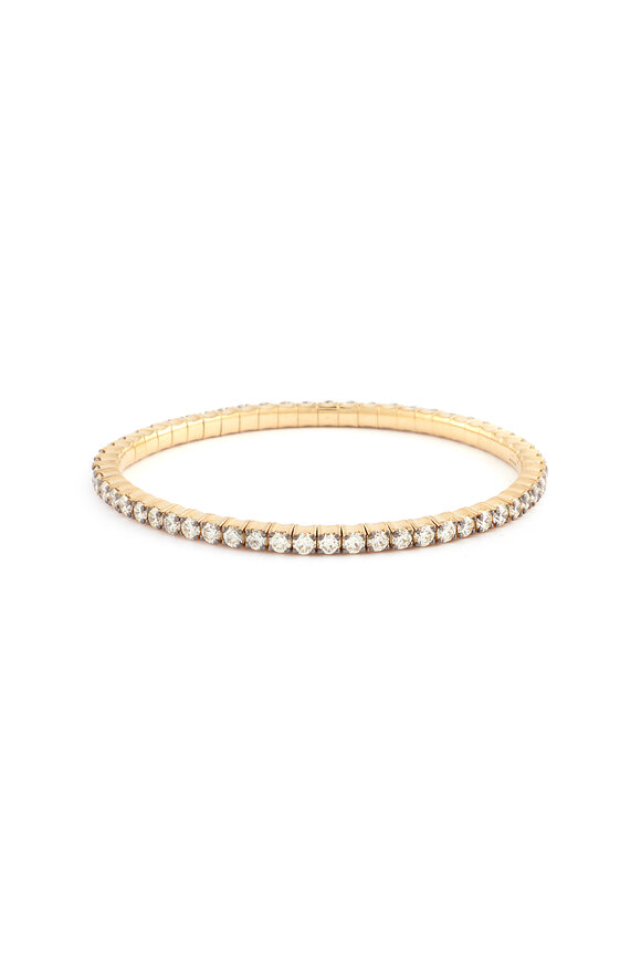 Sylva & Cie Yellow Gold Diamond Stretch Bracelet - view 1