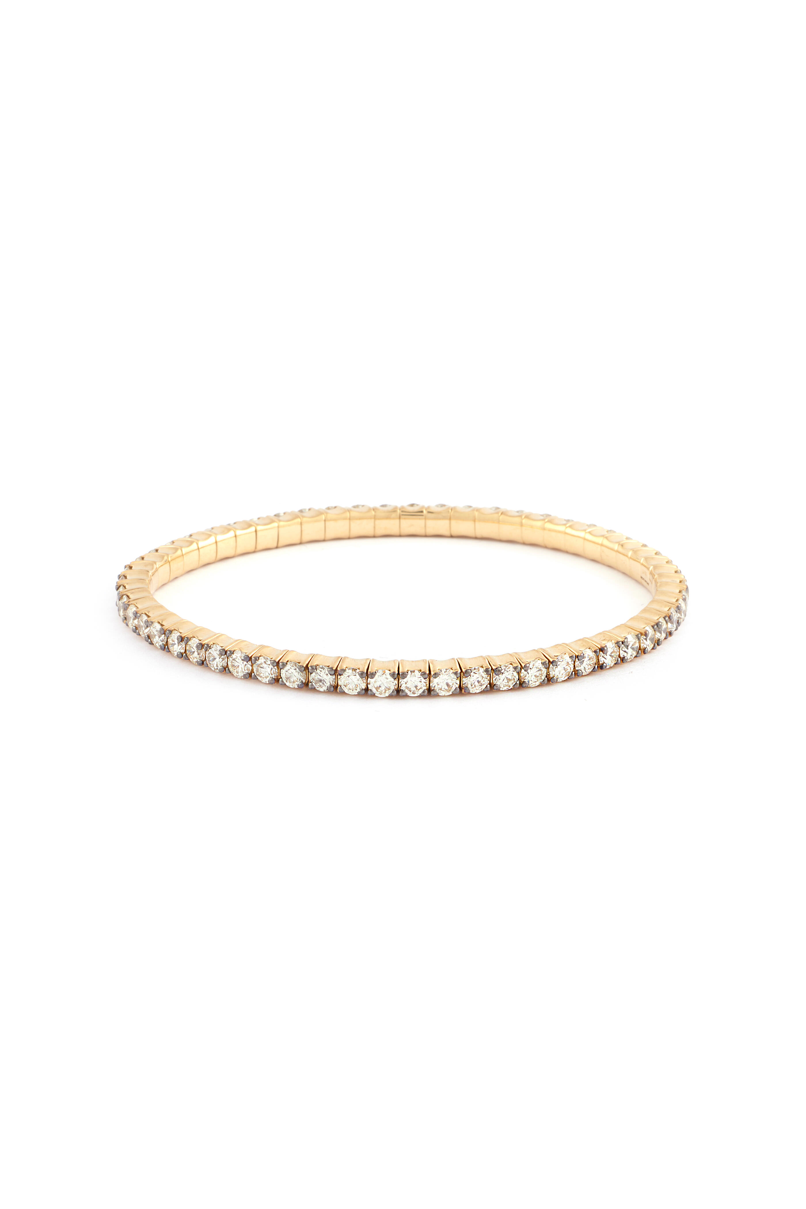 Sylva & Cie - Yellow Gold Diamond Stretch Bracelet - view 1