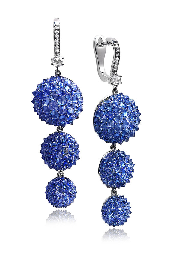 Nam Cho Detachable Blue Sapphire & Diamond Drop Earrings