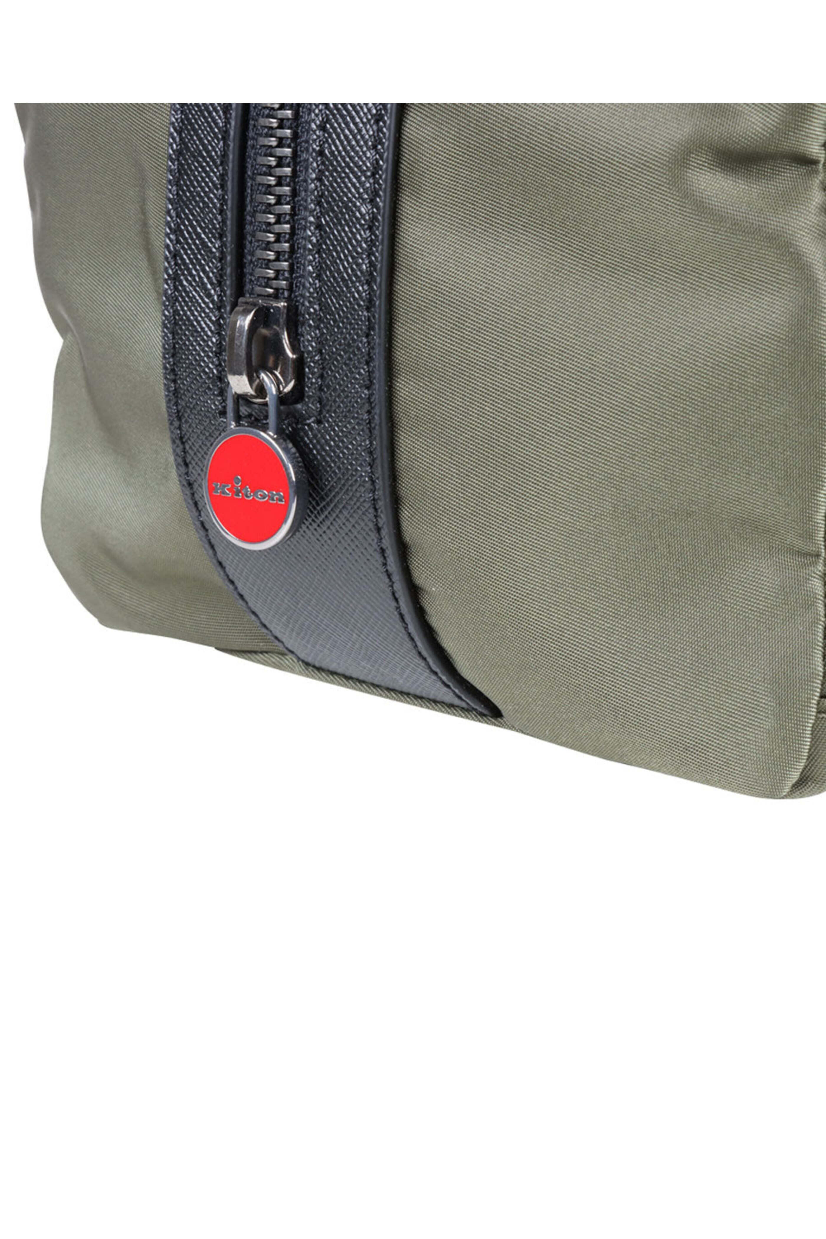 Kiton - Green Nylon Single Zip Dopp Kit