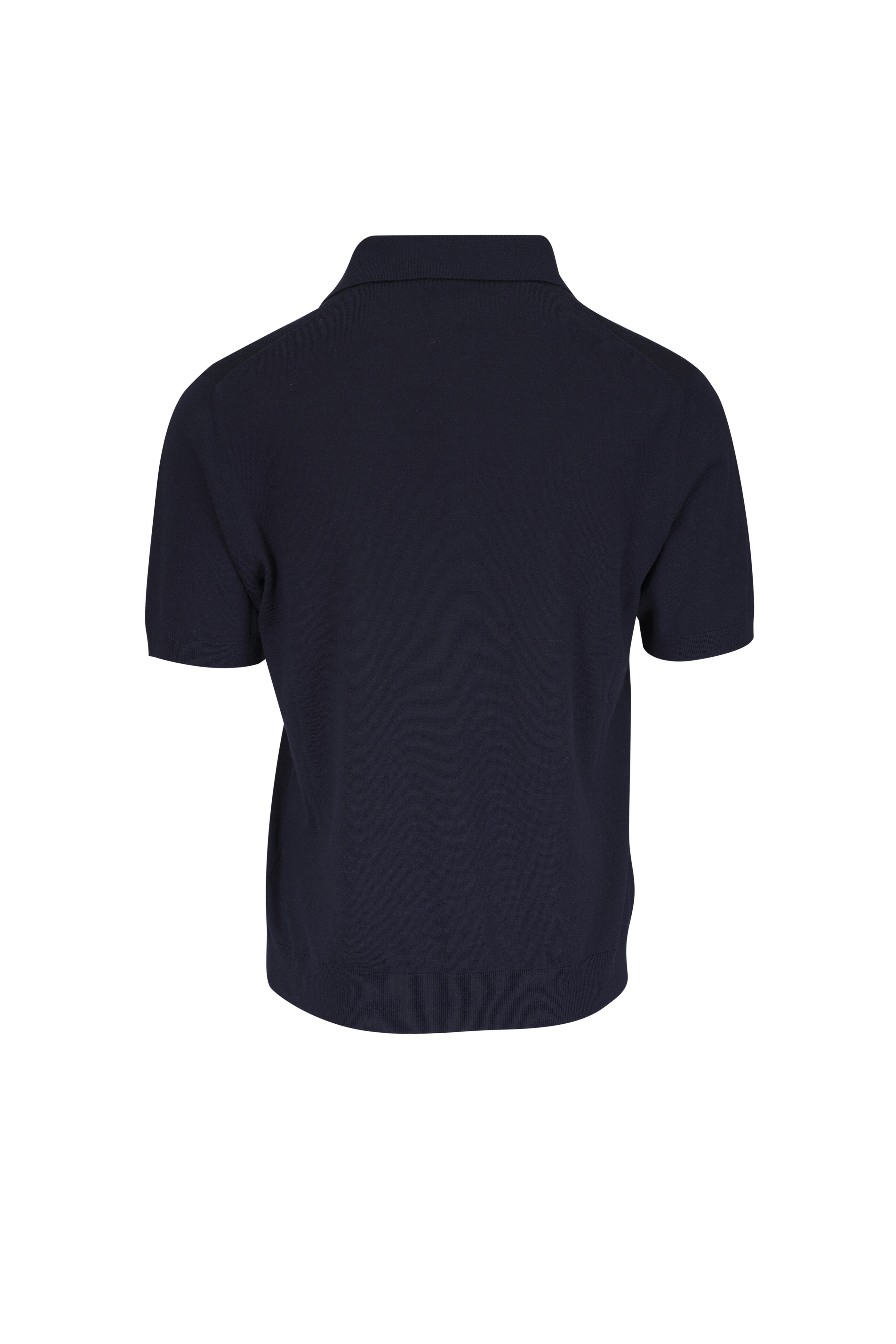 Loro Piana - Sottile Navy Blue Wool, Silk & Cashmere Polo - view 2