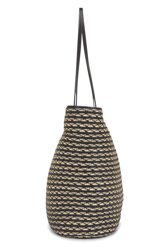 The Row Large Beau Black & Natural Raffia Tote - view 3