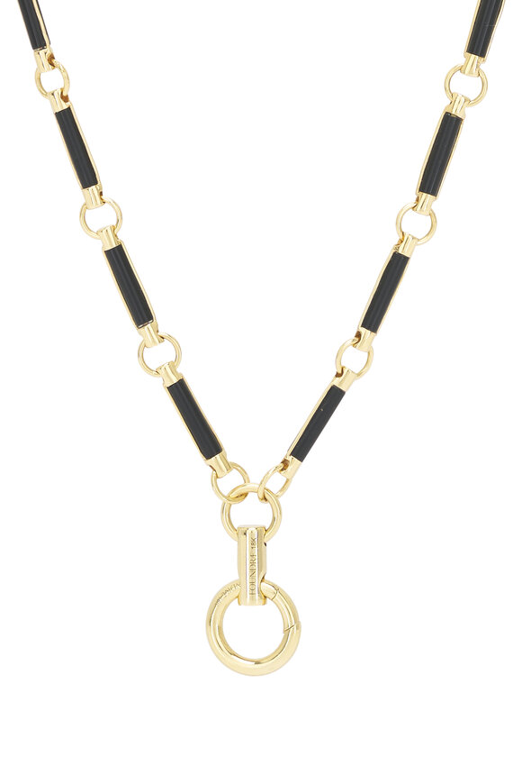Foundrae Onyx Stone Handing Clock Weight Necklace - view 2
