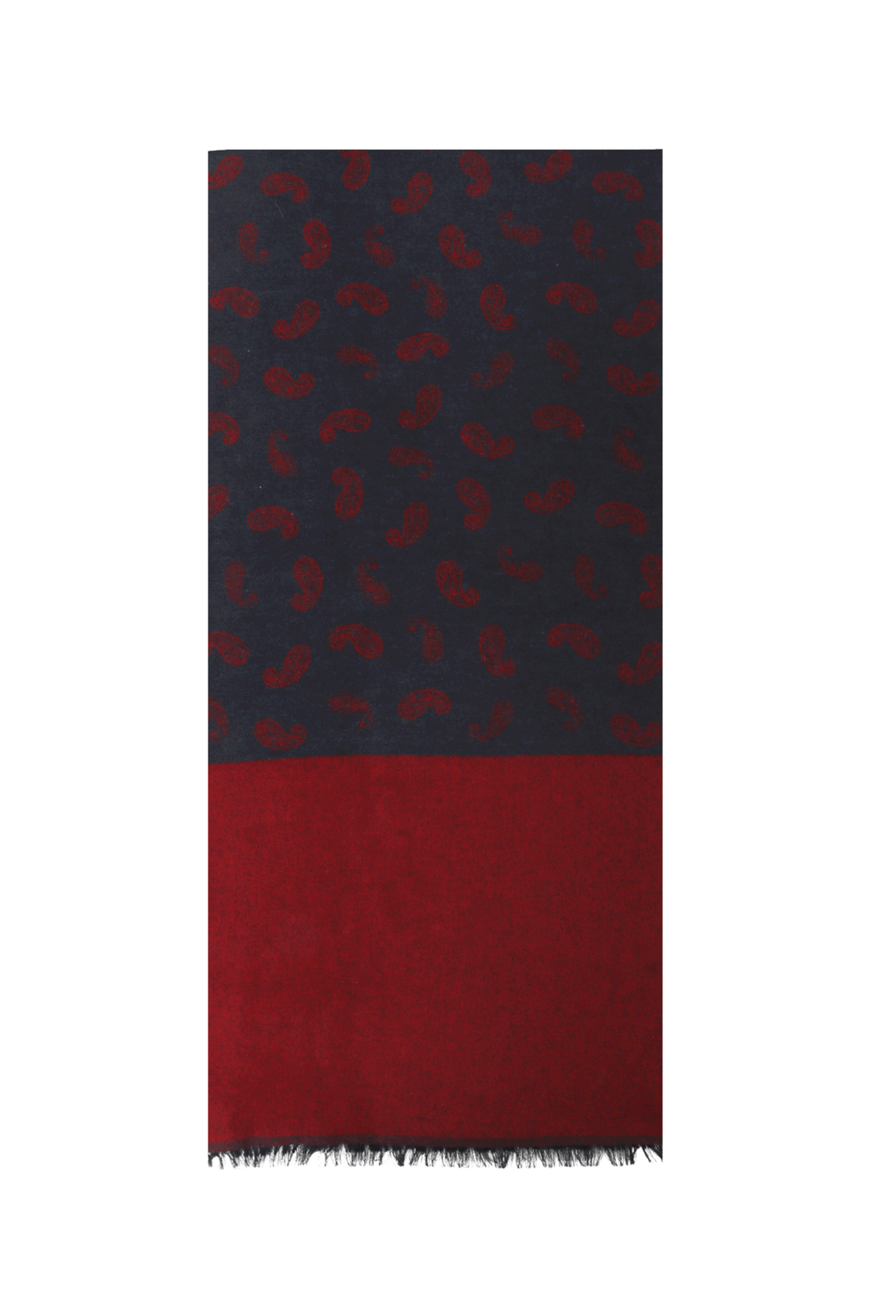 Kiton - Navy & Red Paisley Scarf