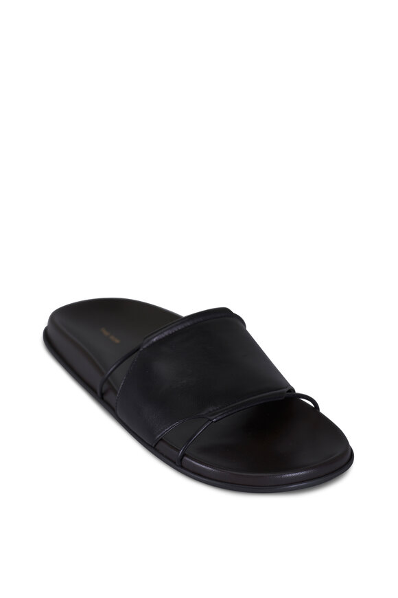 The Row Vivienne Black Leather Slide - view 1