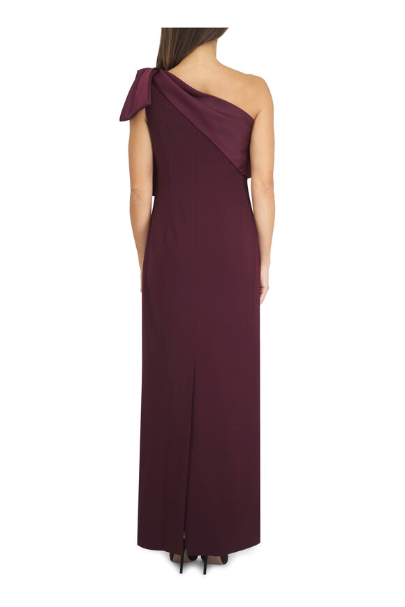 Sachin Babi Estrella Burgundy One-Shoulder Gown - view 4