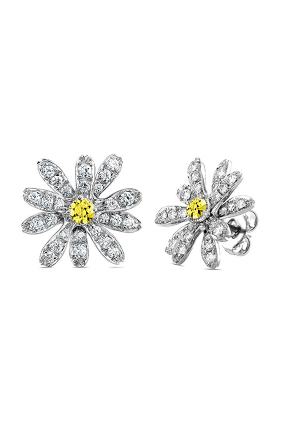 Aaron Henry 18k Gold Small Diamond Daisy Earrings