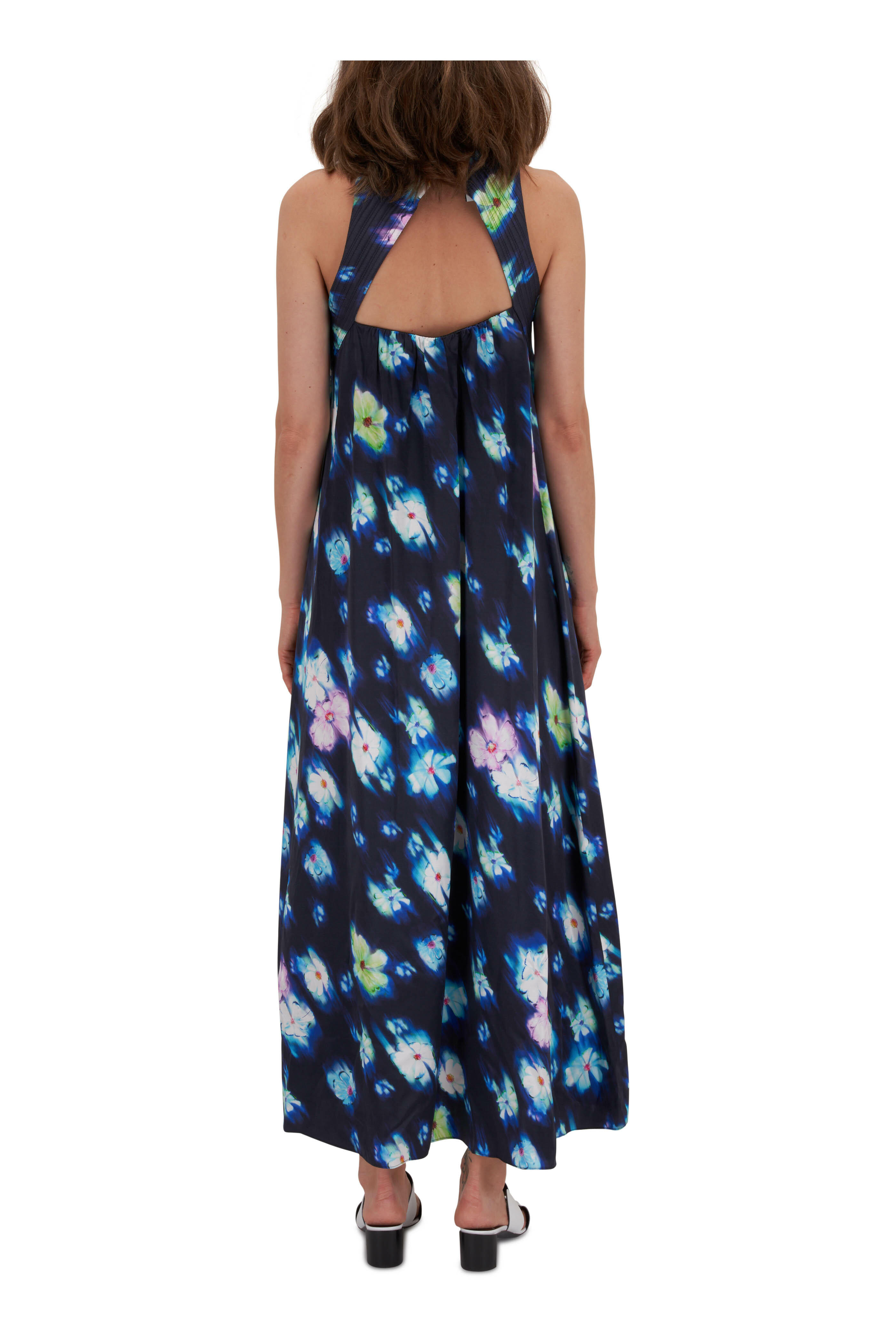 ■DOROTHEE SCHUMACHER フローラル ネオプレン ミディ ドレス DOROTHEE SCHUMACHER Floral Power Ruffle-Front Linen Maxi