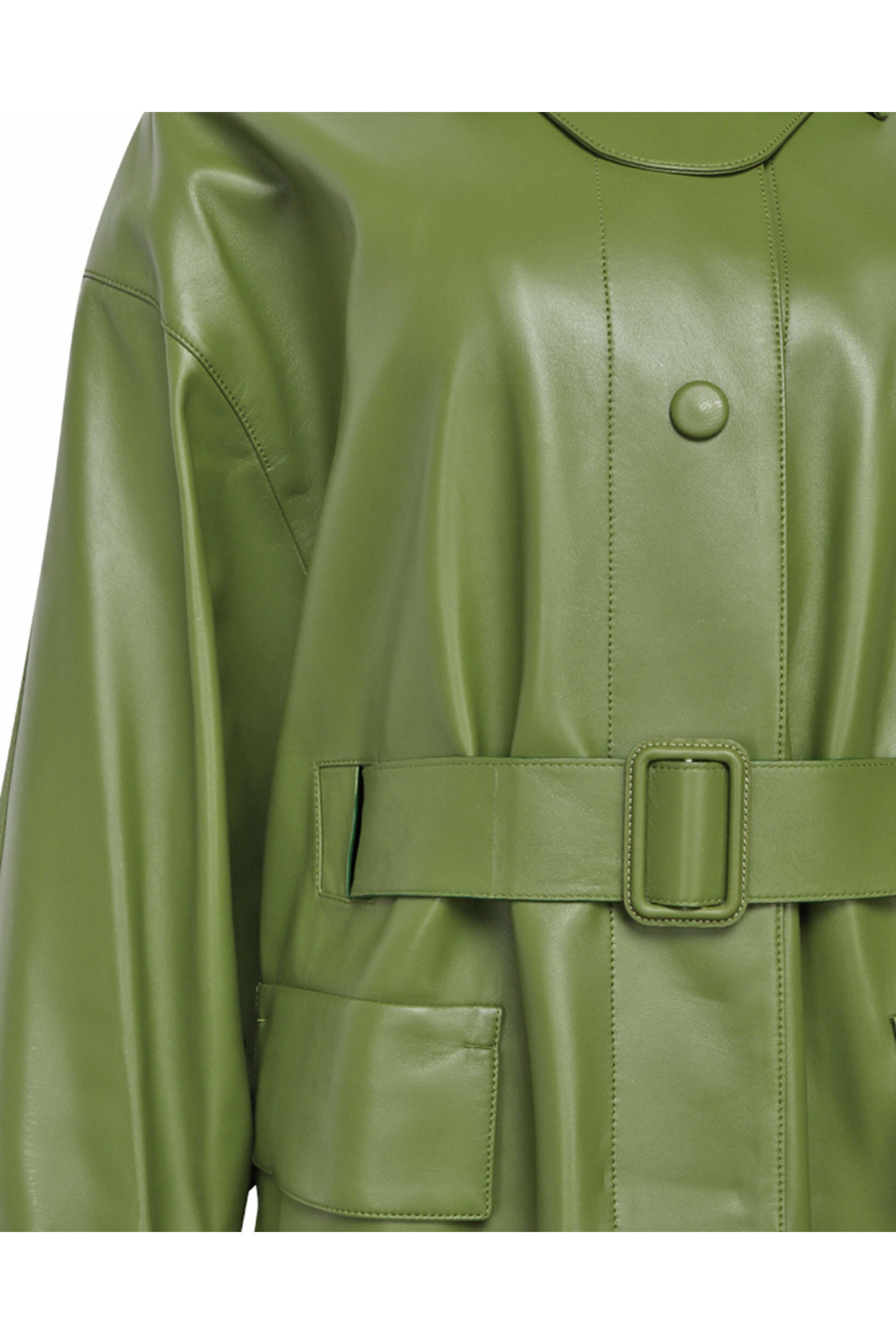 Lanvin - Lichen Leather Manteau Cape Jacket