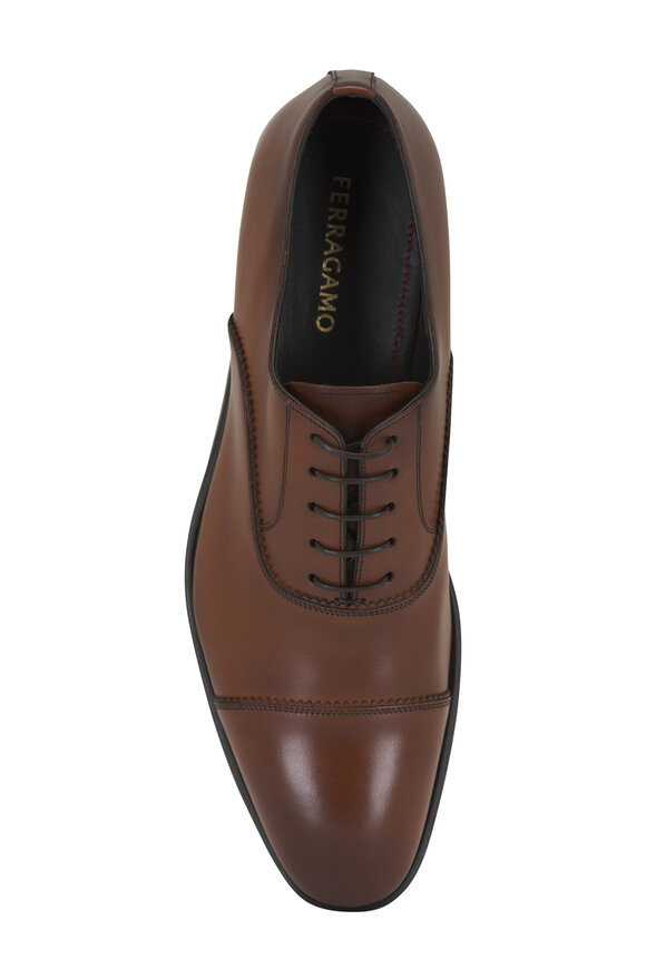 Ferragamo - Boston Brown Leather Lace Up Dress Shoe