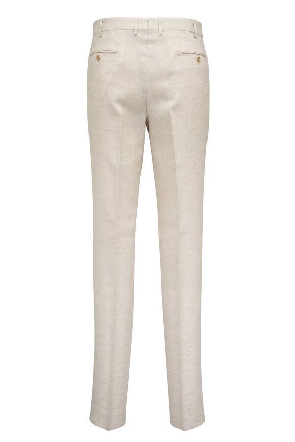 Malcom Natural Solid Stretch Linen Pant - view 2