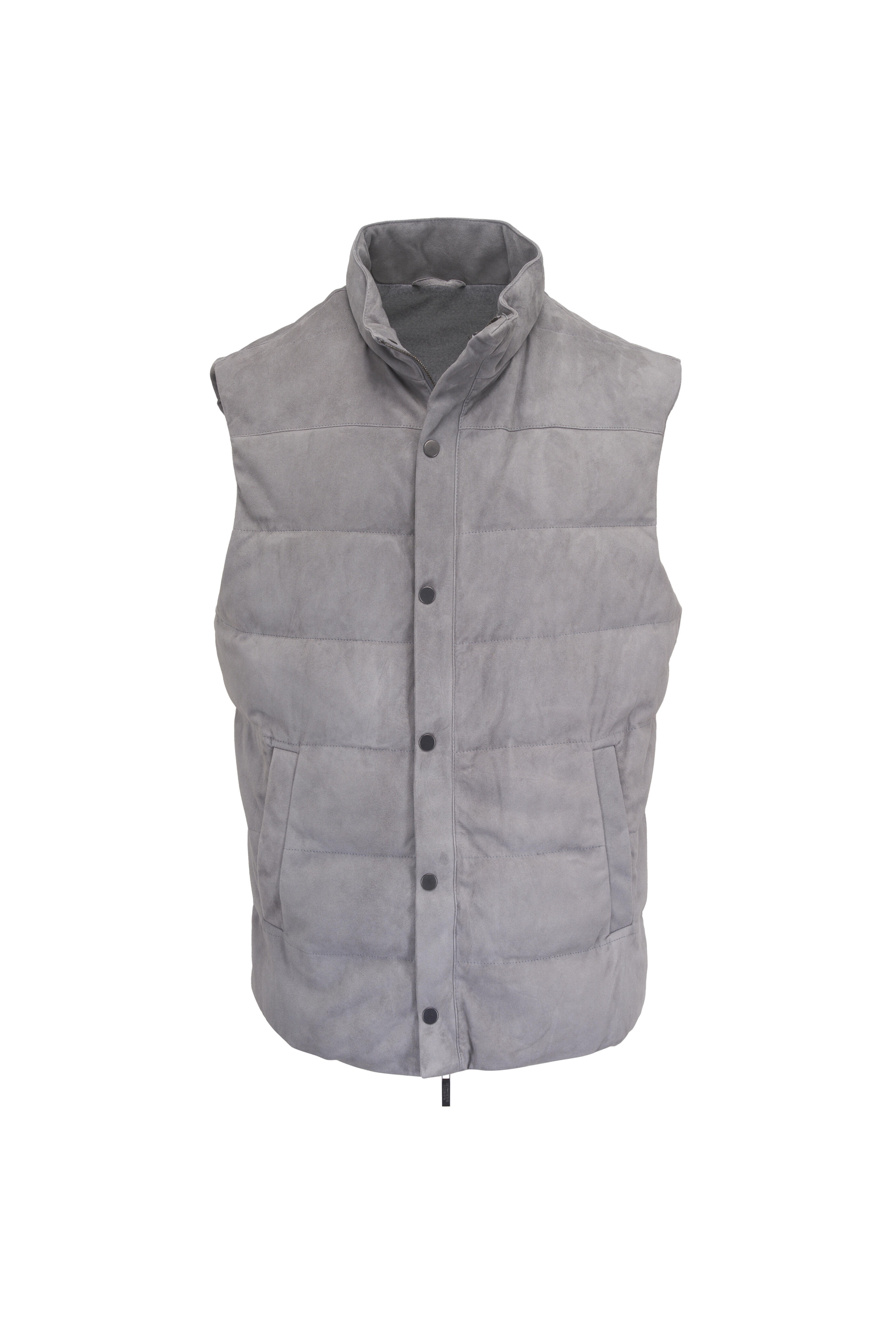 Maurizio Baldassari - Gray Suede Quilted Down Jacket