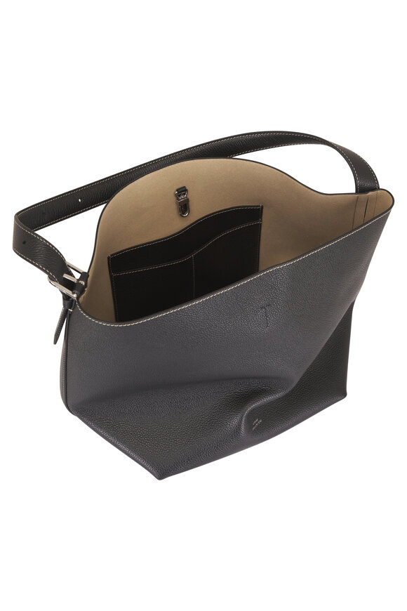Totême Medium Black Grained Leather Belted Tote - view 5