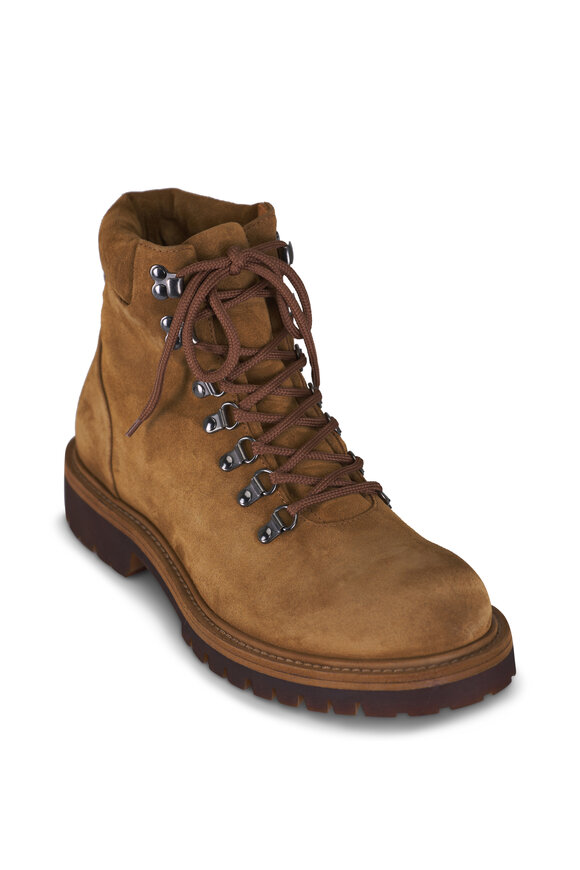 Officine Creative BOSS/003 Medium Brown Lace Up Suede Boot