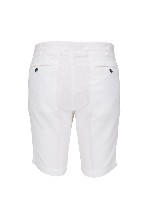 PT Torino - White Linen Blend Bermuda Shorts