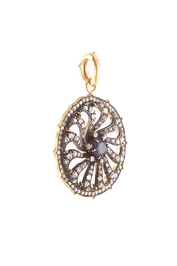 Sylva & Cie - 18K Georgian-Style Diamond Mandala Pendant