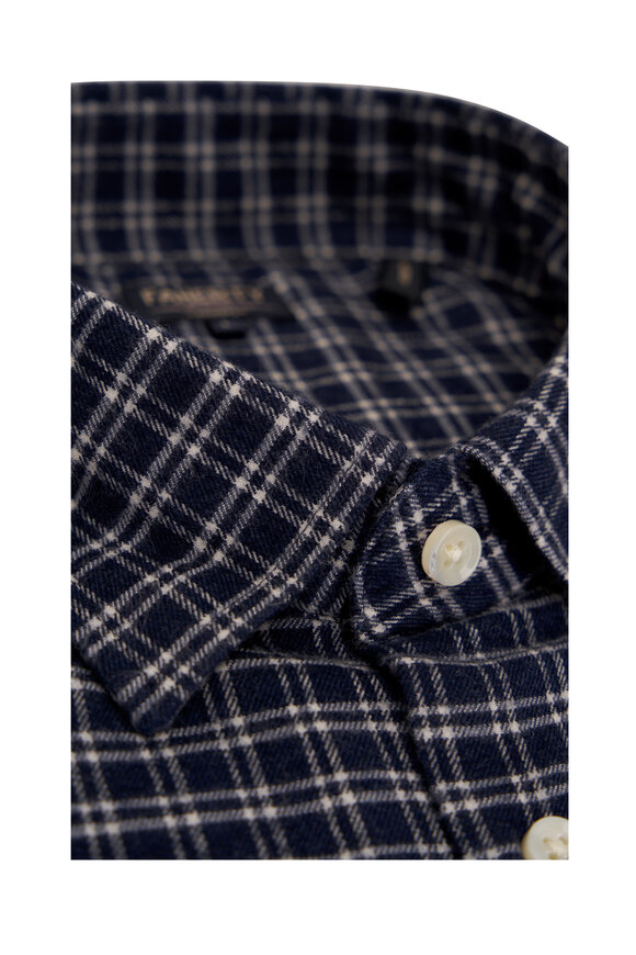 Faherty Brand - Reserve Navy & White Check Flannel Sport Shirt 