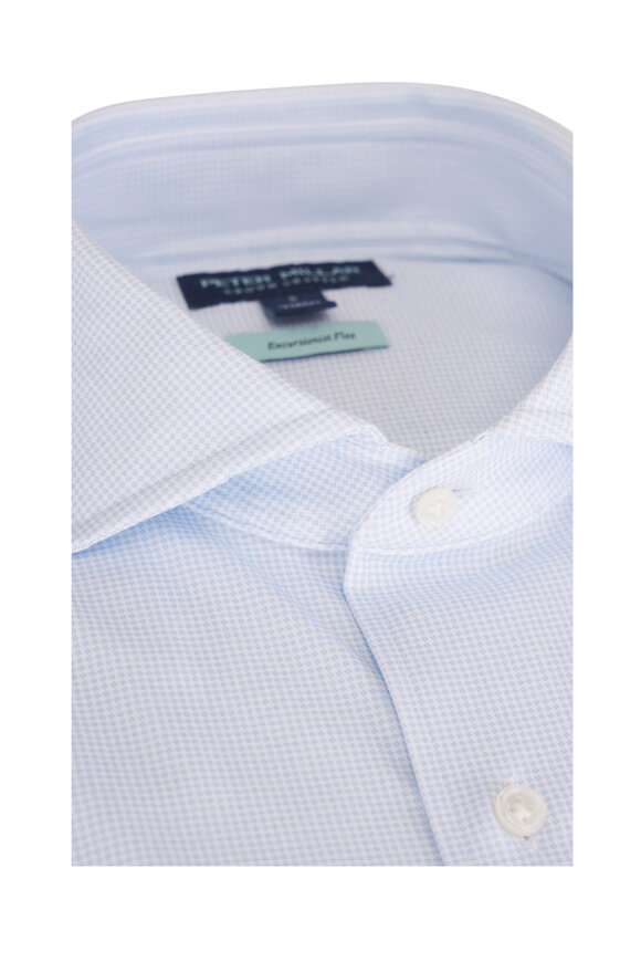 Peter Millar Excursionist Flex Blue Frost Check Sport Shirt - view 3