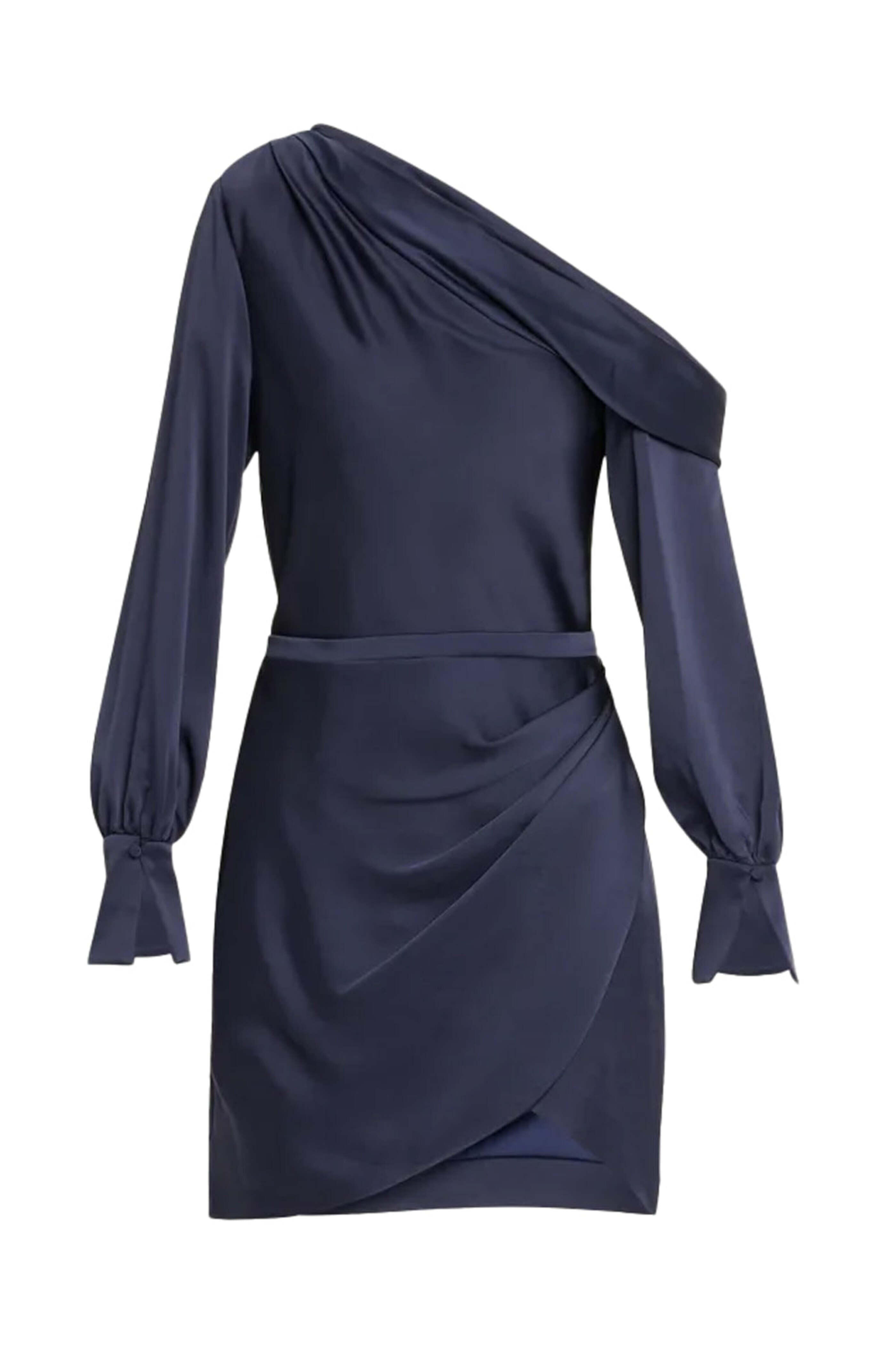 asymmetrical button mini dress Hyacinth House Black Asymmetrical Angelique Mini Dress Black / XS