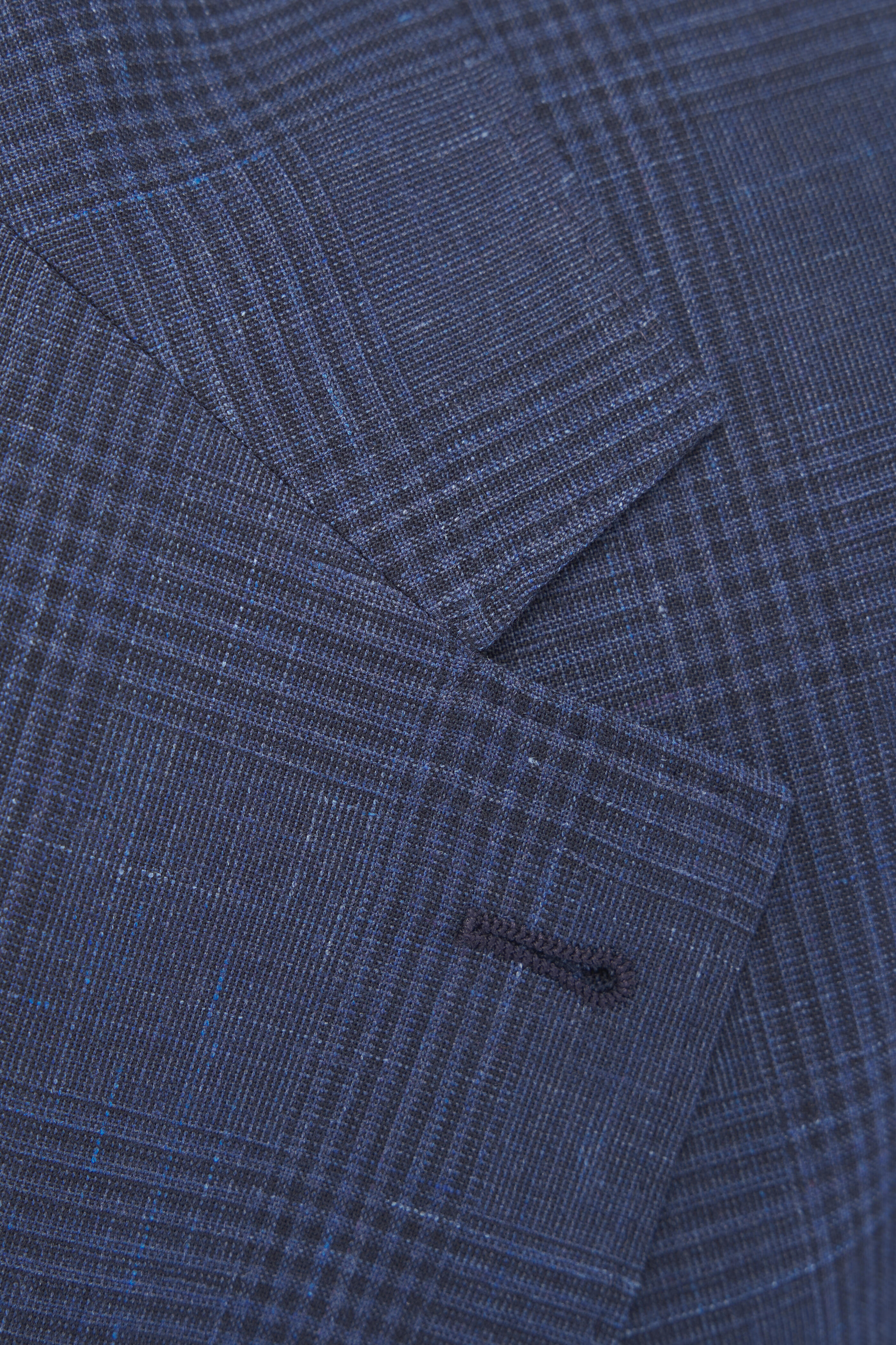 Brunello Cucinelli - Dark Blue Plaid Wool, Silk & Linen Sportcoat