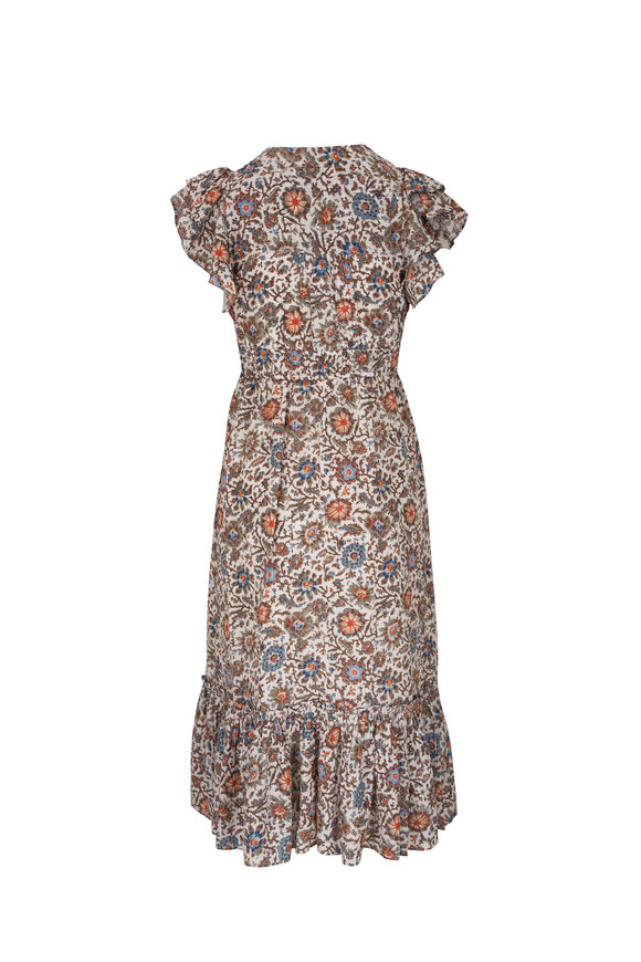 Veronica Beard - Dolci Etched Floral Print Ecru Dress 