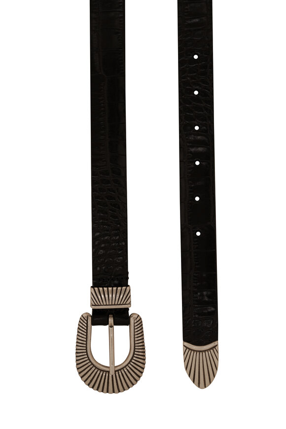 Anderson's - Black Faux Croc Western Leather Belt 