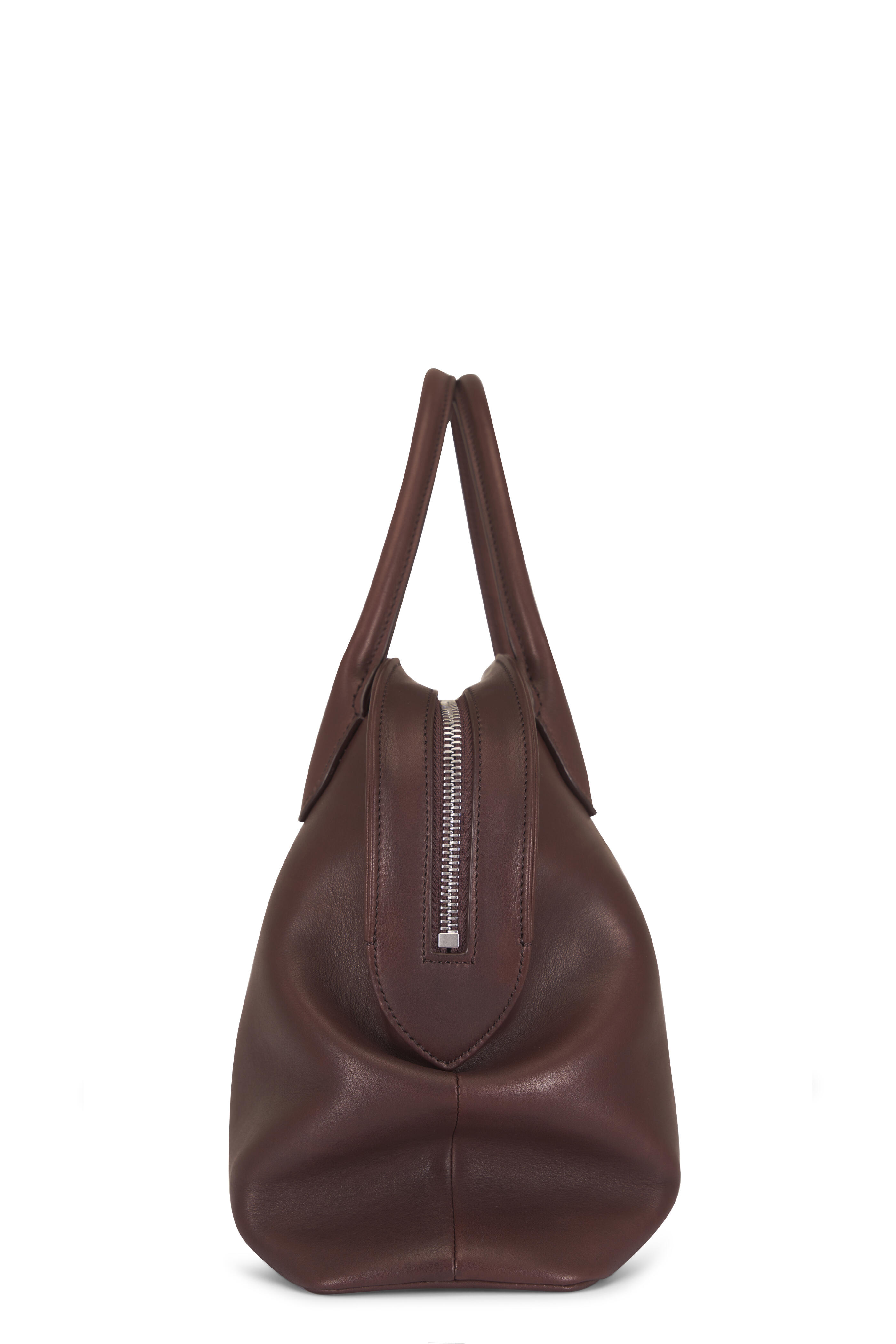 The Row - Agnes 12 Burgundy Leather Top Handle Bag