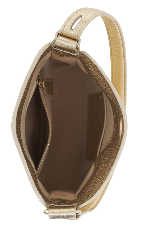 Akris - Mini Ana Gold Antique Metallic Leather Hobo Bag