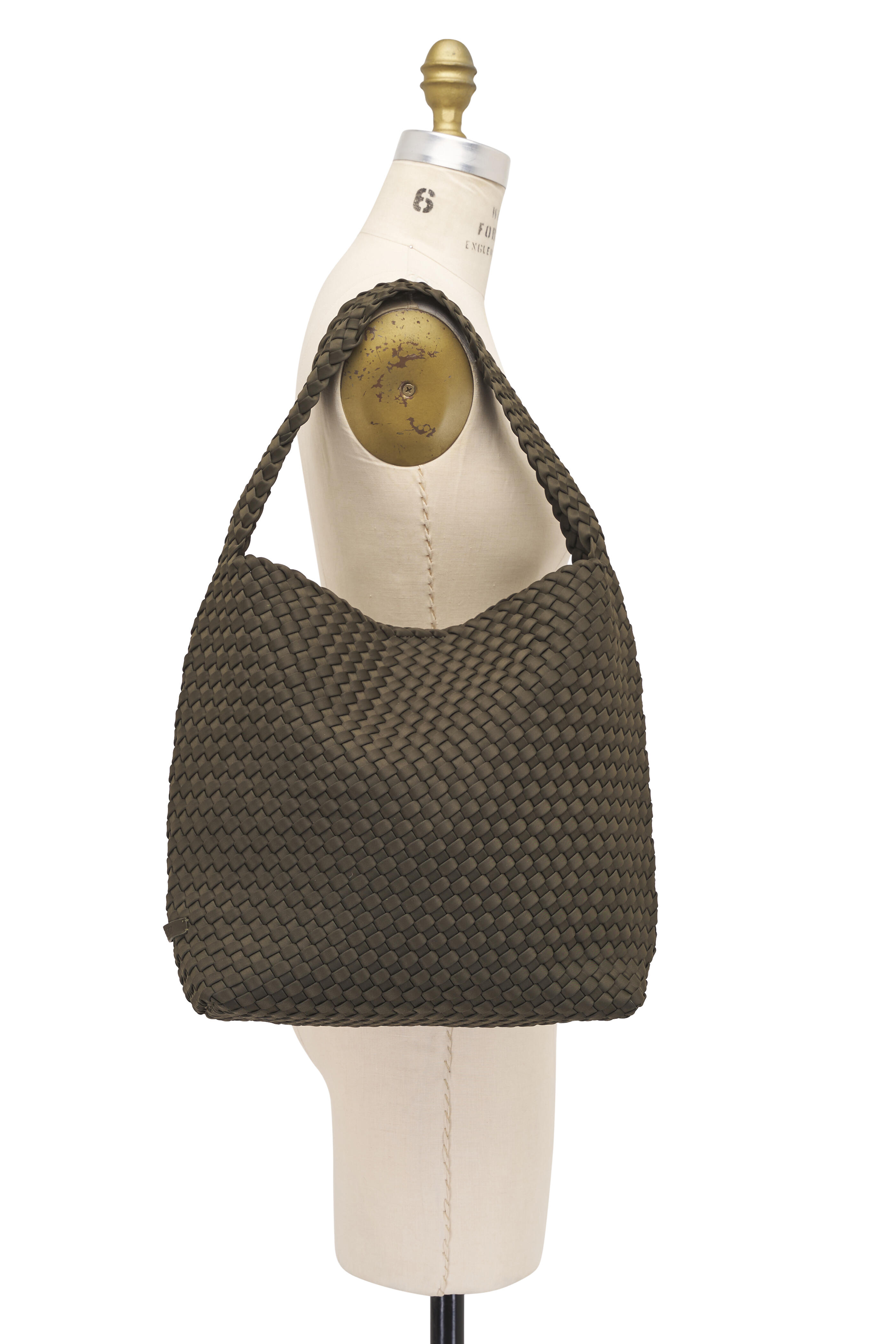 Naghedi - Medium Nomad Olive Woven Hobo