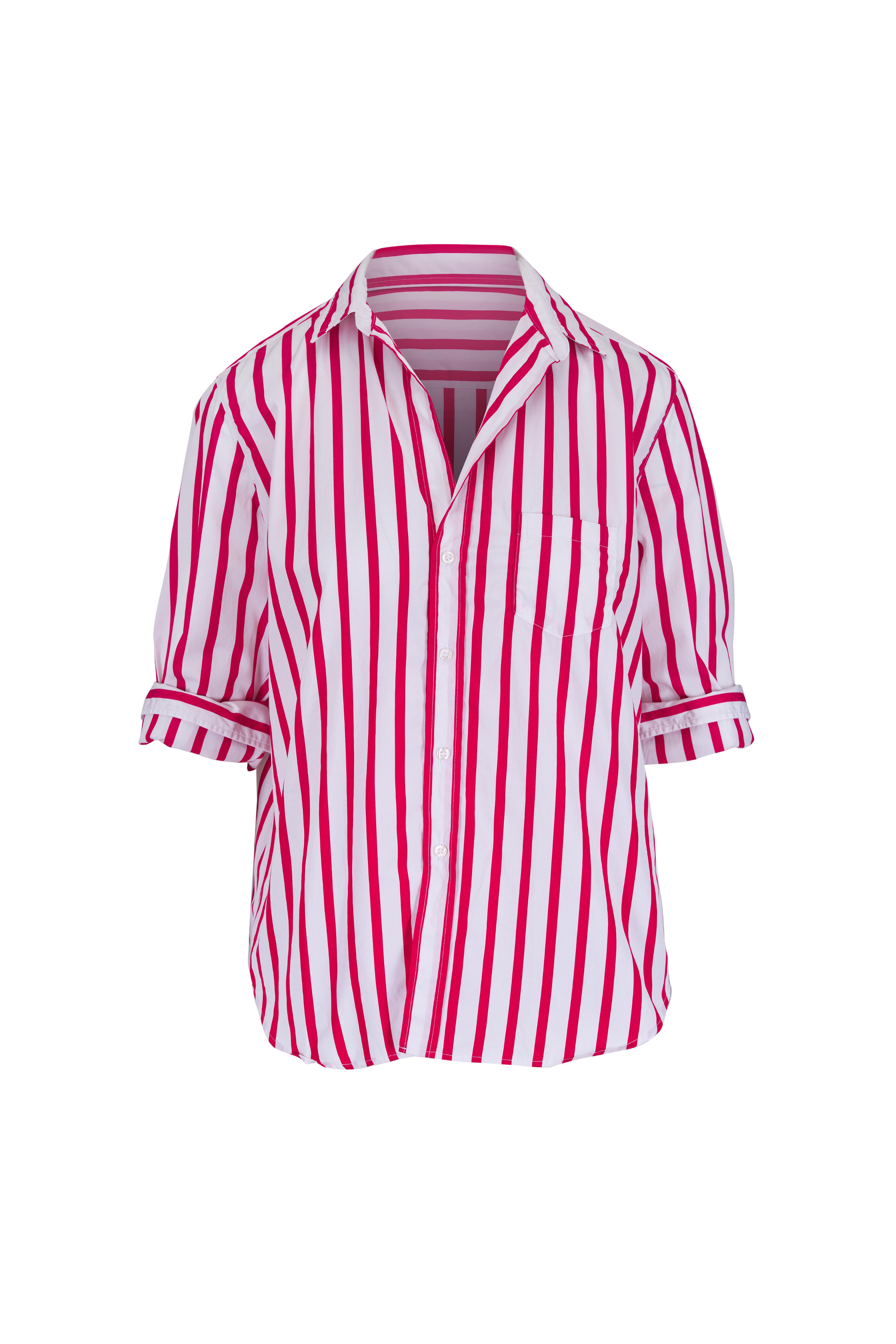 Frank & Eileen - Eileen White & Red Stripe Relaxed Button-Up Shirt