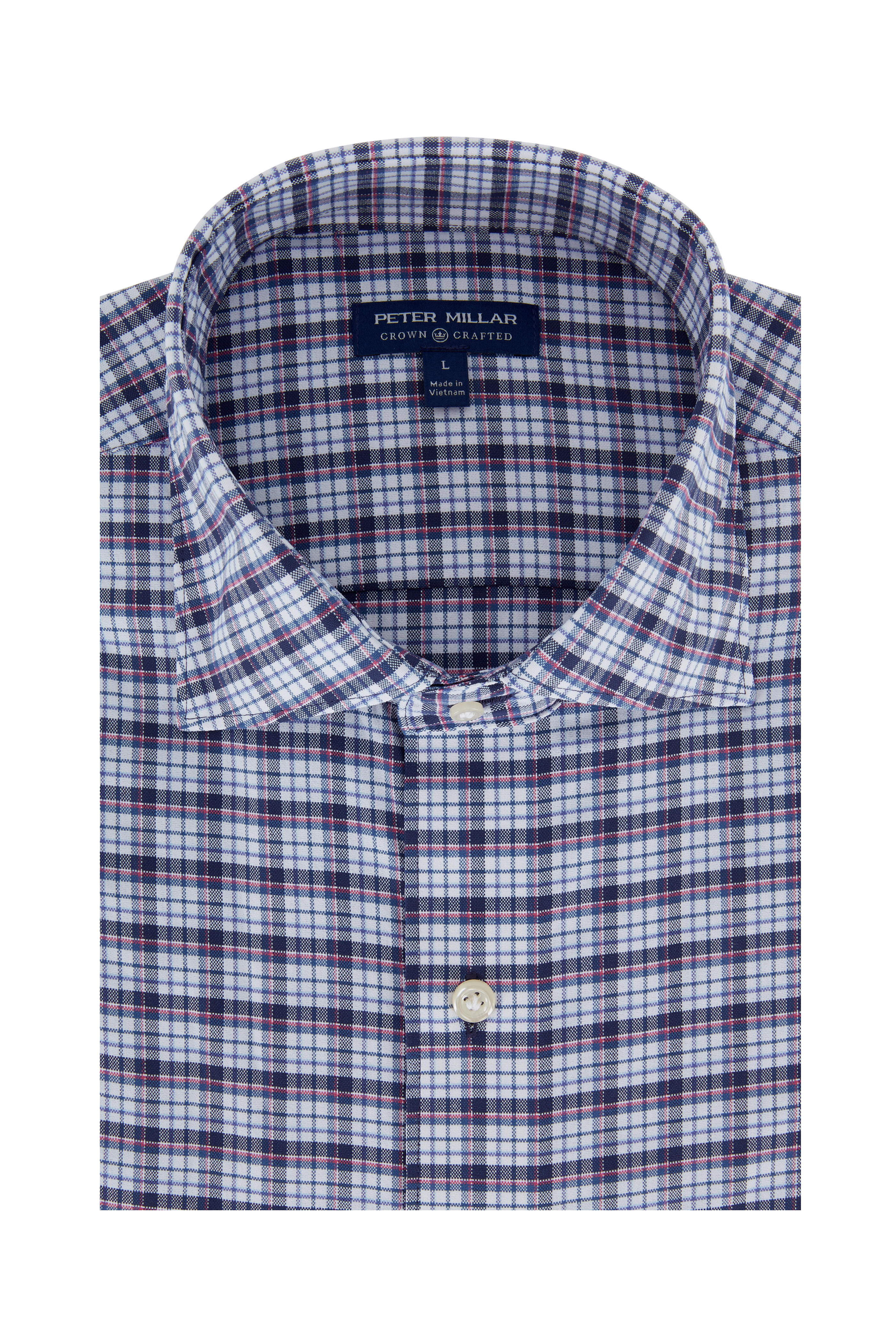 Peter Millar - Vaughn Navy Blue Plaid Sport Shirt
