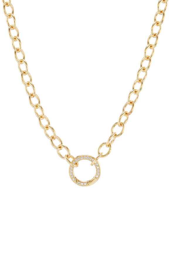 Marlo Laz 14k Yellow Gold Sardinia Multi Link Pave Necklace