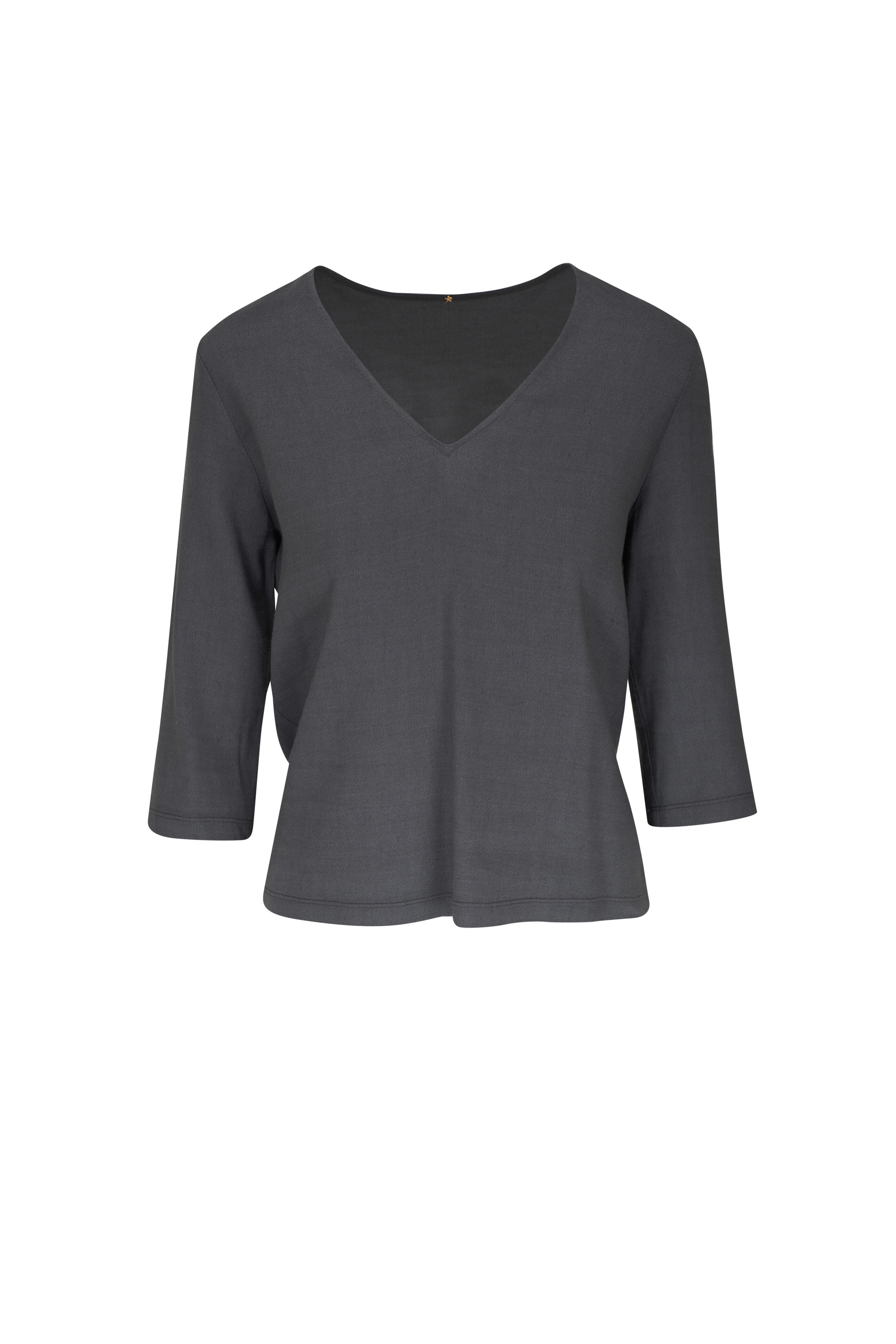 Peter Cohen - V Tee Gray Stretch Linen T-Shirt