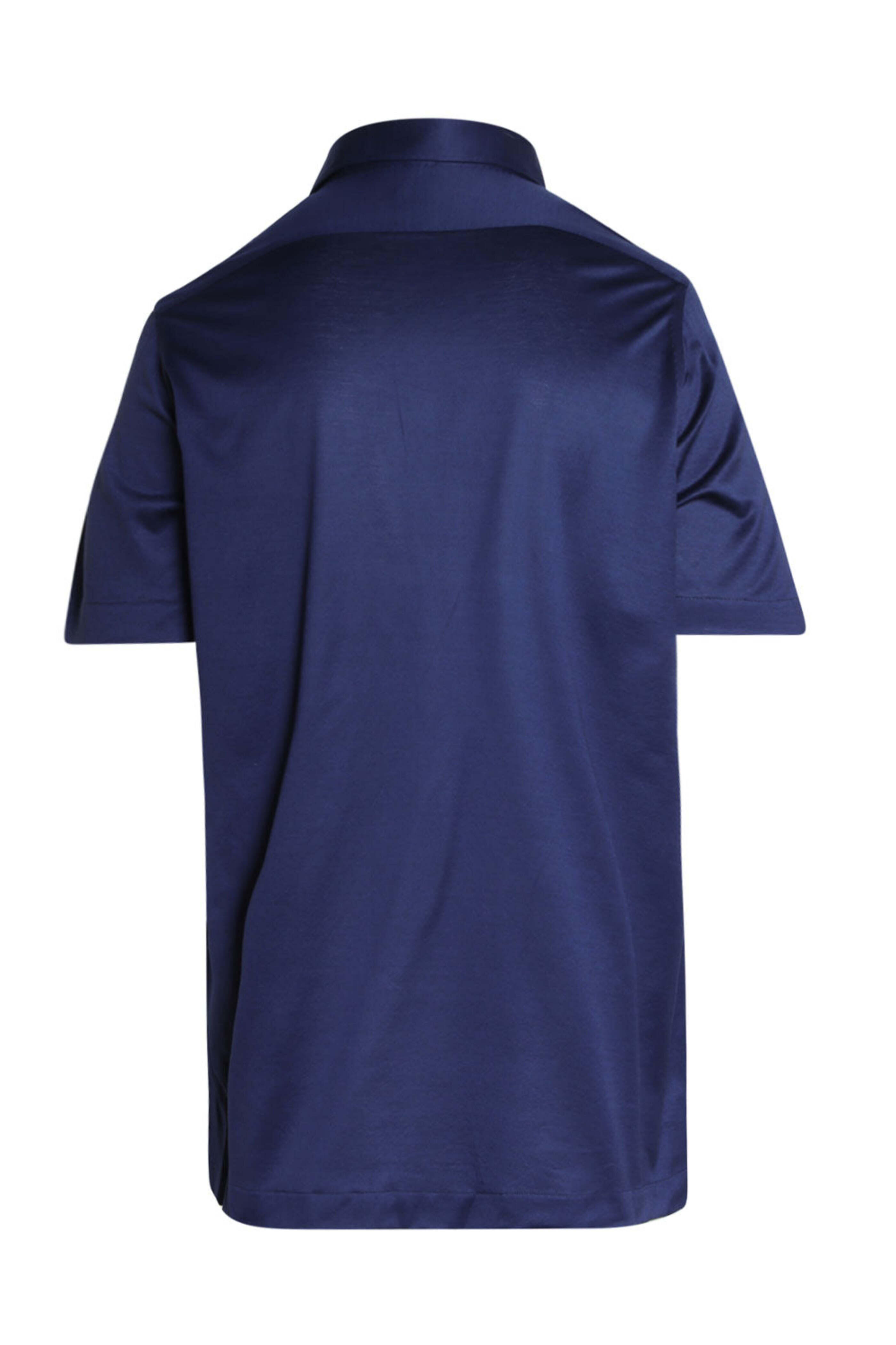 Kiton - Dark Blue Positano Cotton Short Sleeve Polo