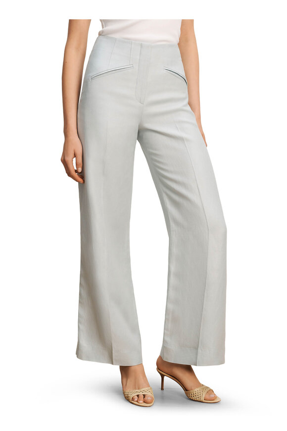 Veronica Beard Cassidee River Mist Wide-Leg Pant - view 4