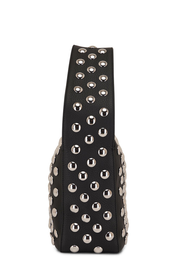 Khaite - Elena Black Leather & Silver Studded Box Bag