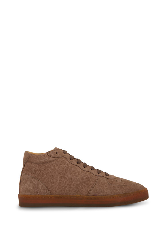 Brunello Cucinelli - Medium Brown Shearling Lined High Top Sneaker