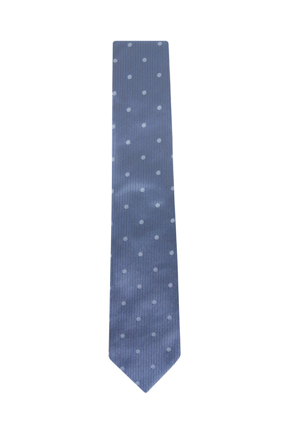 Tom Ford Slate Blue Dot Silk Necktie - view 1