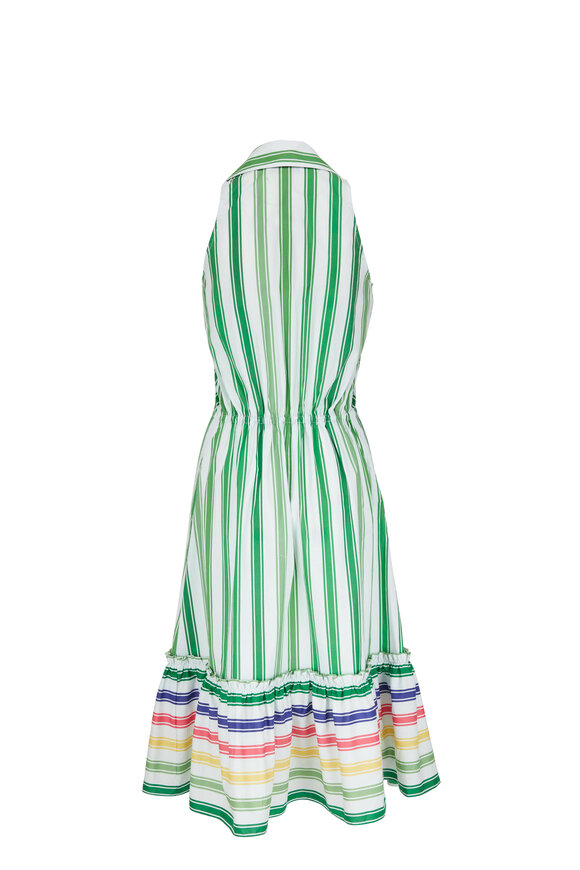 Cara Cara - Jaclyn Green & White Stripe Midi Dress