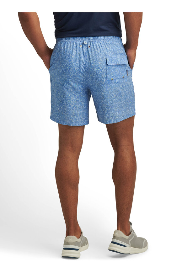 Peter Millar Cottage Blue Ripple Effect Swim Trunks - view 3