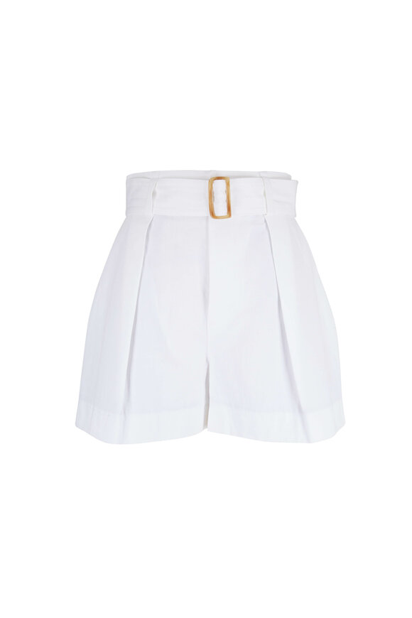 Vince - White Belted Twill Shorts 