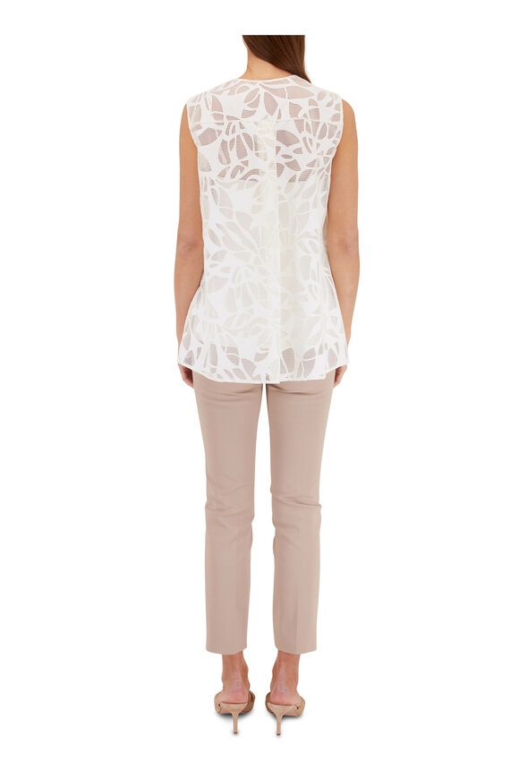 Akris Punto - Exclusively Ours! Cream Cutout Leaves Blouse