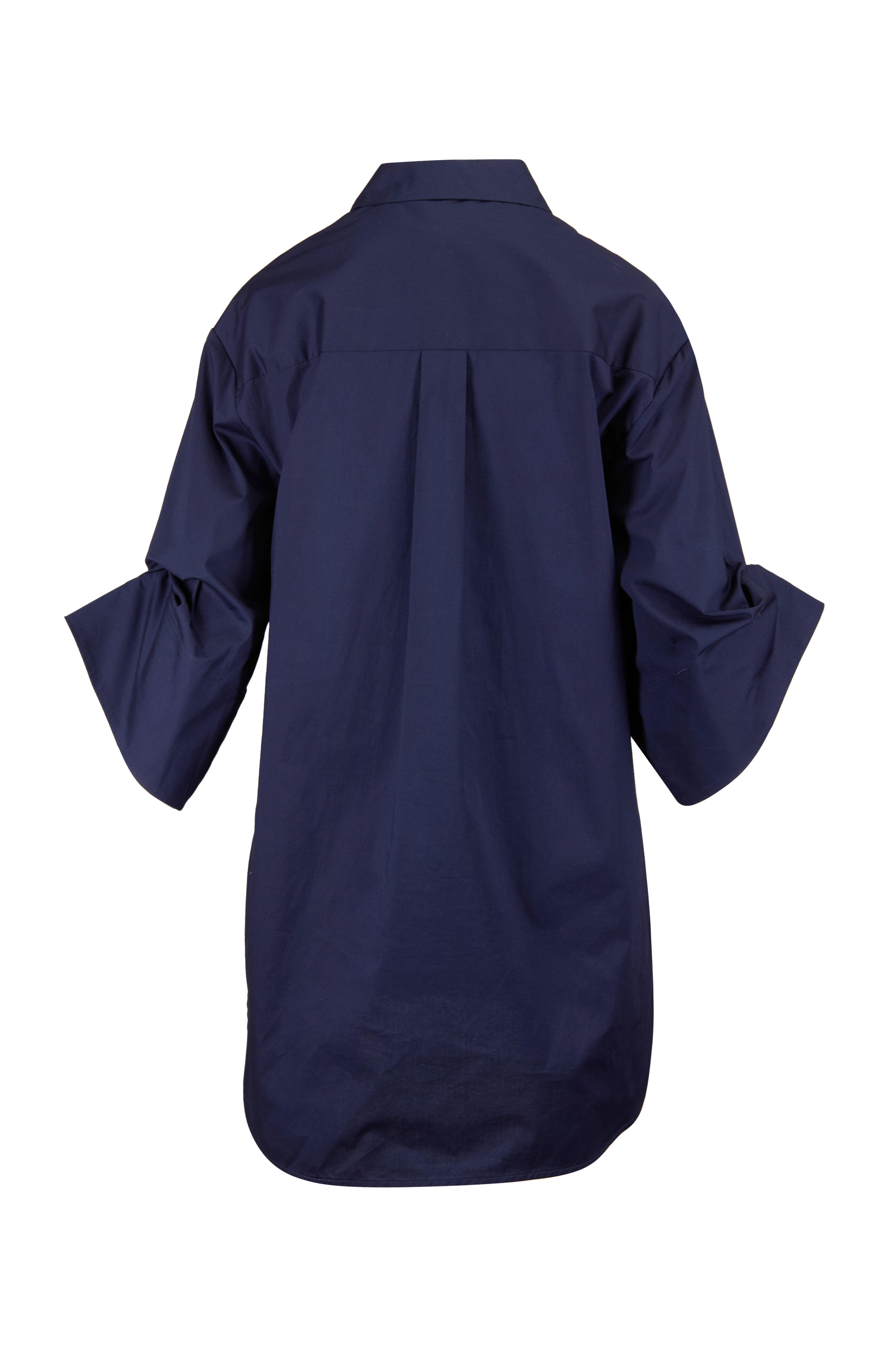 Staud - Nico Navy Blue Mini Shirtdress - view 2