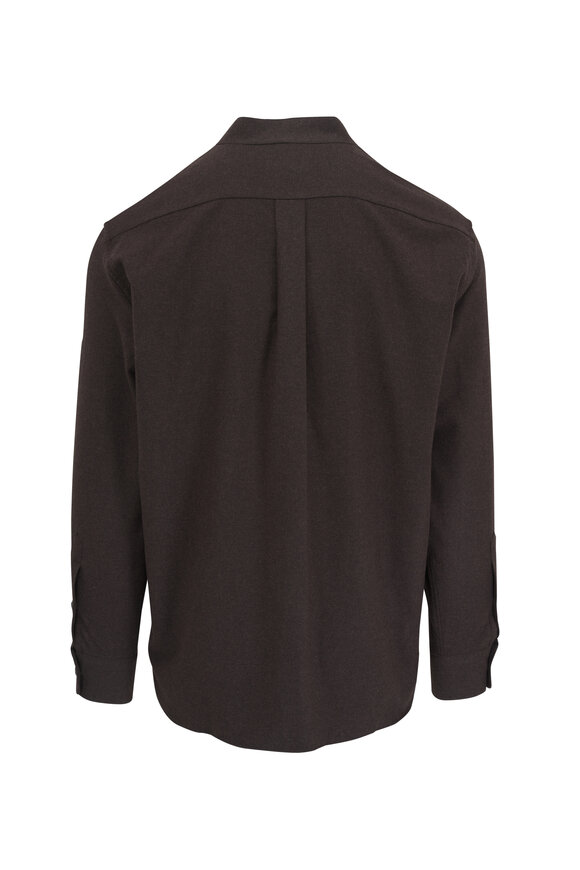 Loro Piana Cocoa Elia Long Sleeve Woven Henley - view 2