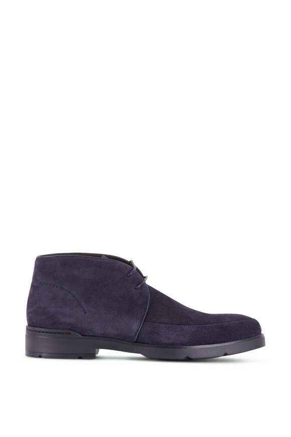 Zegna - Cortina Navy Suede Ankle Boot