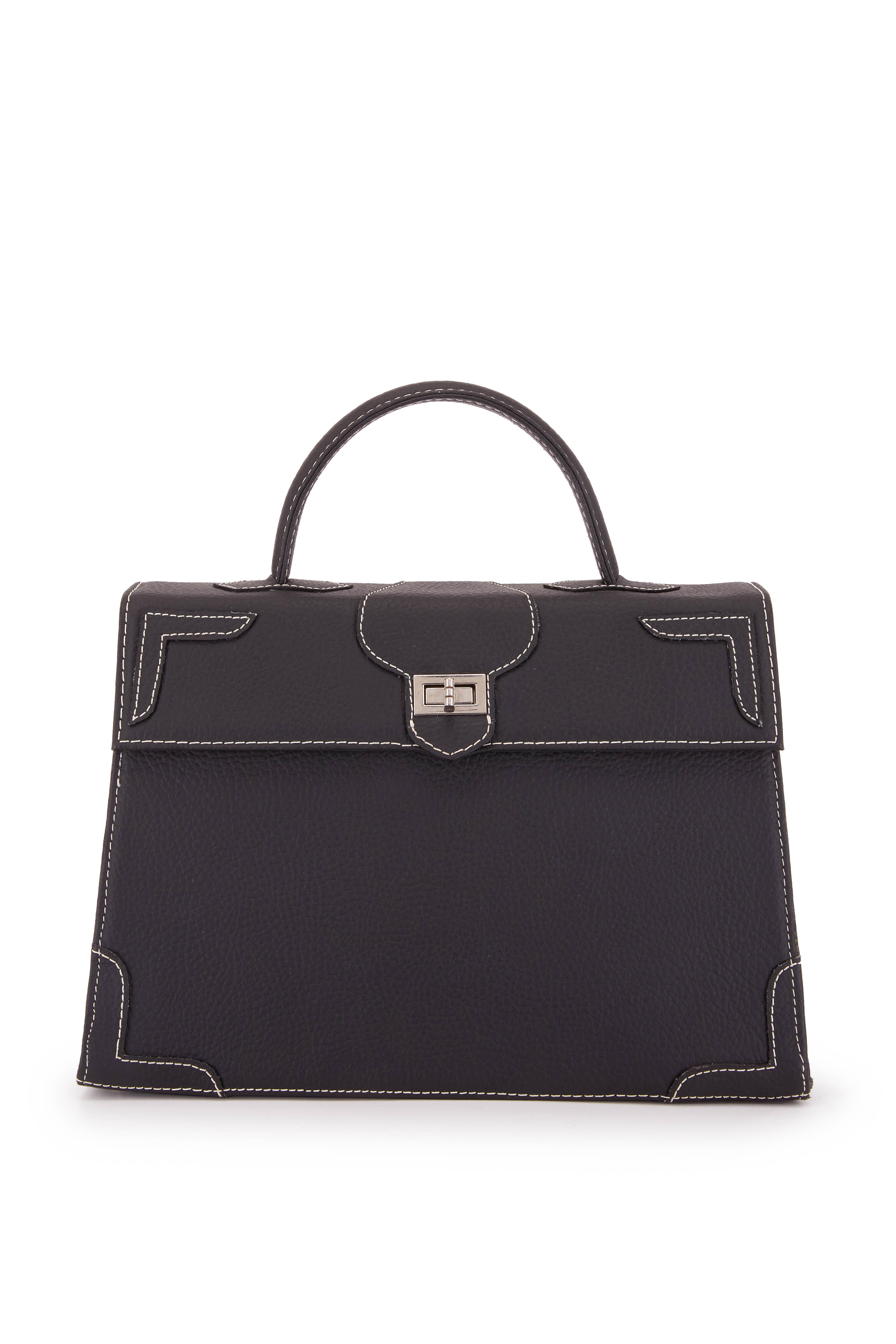 Marquise Paris - Black Back Zebra Print Top Handle Bag