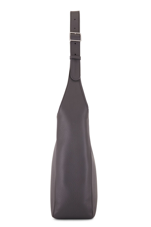 The Row Piper Charcoal Leather Shoulder Bag - view 3